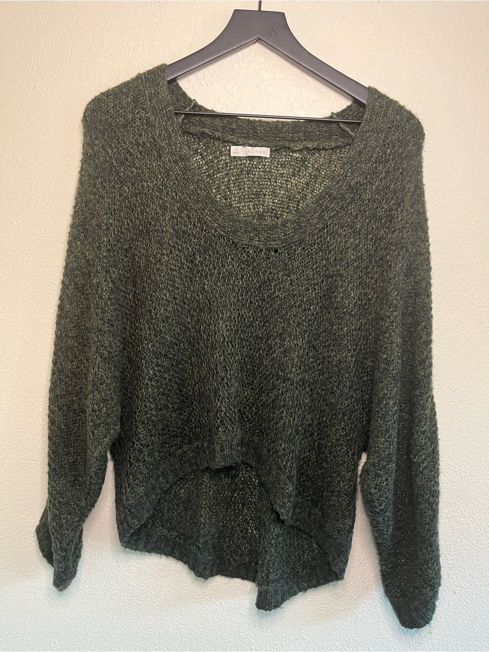 Hinge Cozy Olive Green Knit Sweater S